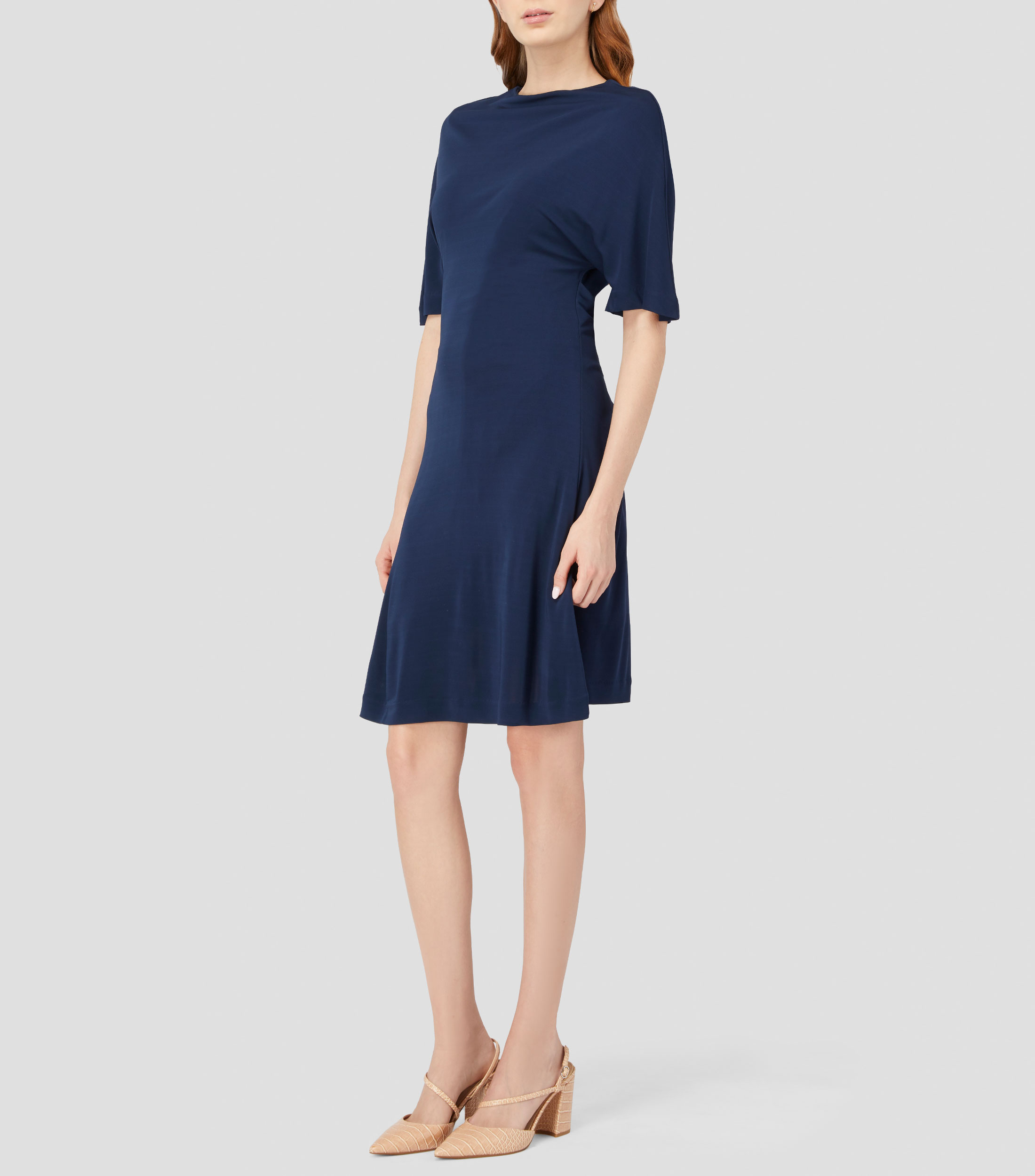 Vestido de punto con detalle drapeado en la espalda Mujer
